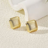 Women's Geometric Gold Tone Electroplated Metal Statement Earrings With Stainless Steel Ear Posts Light Luxury Fashion Jewelry