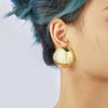 Women's Geometric Gold Tone Electroplated Metal Statement Earrings With Stainless Steel Ear Posts Light Luxury Fashion Jewelry