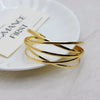 Women's Geometric Goldtone Plated Alloy Open Bangle Bracelet Wide Statement Jewelry Accessory