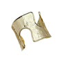 Women's Geometric Goldtone Plated Alloy Open Bangle Bracelet Wide Statement Jewelry Accessory
