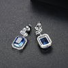 Women's Geometric Gradient Colorful Imitation Tourmaline Earrings Copper Fashion Jewelry Elegant Original Design
