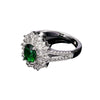 Women's Geometric Green Gemstone Ring With Emerald Look Zircon And Electroplated Finish Fashion Jewelry