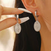 Women's Geometric Heart Oval Pendant Earrings Electroplated Jewelry Fashion Simple Versatile