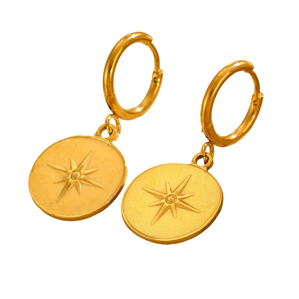 Women's Geometric Heart Oval Pendant Earrings Electroplated Jewelry Fashion Simple Versatile