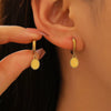 Women's Geometric Heart Oval Pendant Earrings Electroplated Jewelry Fashion Simple Versatile