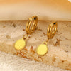 Women's Geometric Heart Oval Pendant Earrings Electroplated Jewelry Fashion Simple Versatile