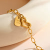 Women's Geometric Heart Pattern Stainless Steel Bracelet With 18K Vacuum Electroplating Simple Fashion Jewelry