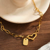 Women's Geometric Heart Pattern Stainless Steel Bracelet With 18K Vacuum Electroplating Simple Fashion Jewelry