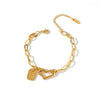 Women's Geometric Heart Pattern Stainless Steel Bracelet With 18K Vacuum Electroplating Simple Fashion Jewelry