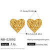 Women's Geometric Heart Pattern Stainless Steel Stud Earrings With 18K Vacuum Plated Finish