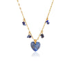 Women's Geometric Heart Pendant Necklace Stainless Steel Chain With Vacuum Pvd Gold Plating And Lobster Clasp