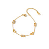 Women's Geometric Heart Stainless Steel Bracelet With Vacuum Gold Plated Finish And Zircon Accent