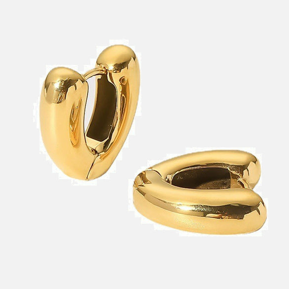 Women's Geometric Heart Stainless Steel Electroplated Earrings