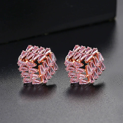 Women's Geometric Hexagonal Ladder Stud Earrings Electroplated Copper Minimalist Fashion Jewelry For Wholesale