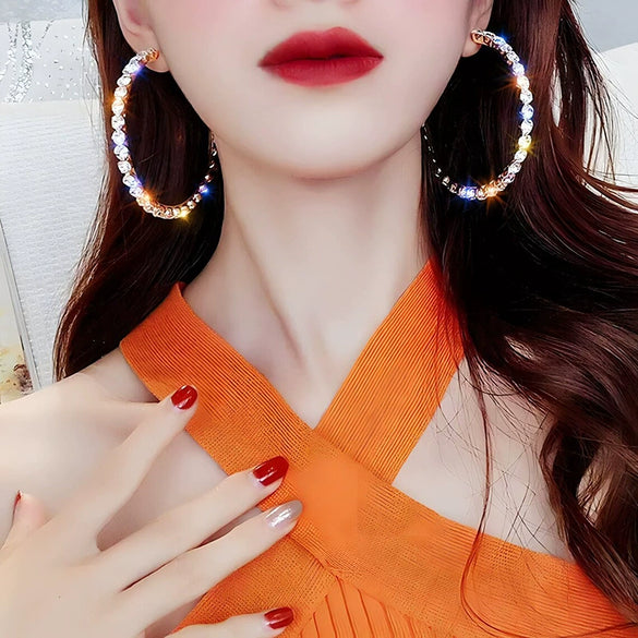 Women's Geometric Highend Copper Earrings With Zirconia Microinlaid