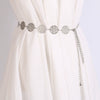 Women's Geometric Hollow Circle Metal Waist Chain Belt With Alloy Buckle And Hook Fastening Decorative Fashion Accessory