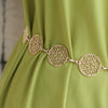 Women's Geometric Hollow Circle Metal Waist Chain Belt With Alloy Buckle And Hook Fastening Decorative Fashion Accessory