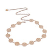 Women's Geometric Hollow Circle Metal Waist Chain Belt With Alloy Buckle And Hook Fastening Decorative Fashion Accessory