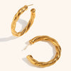Women's Geometric Hollow Curved Stainless Steel Earrings With Goldplated Finish Fashion Statement Jewelry