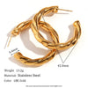 Women's Geometric Hollow Curved Stainless Steel Earrings With Goldplated Finish Fashion Statement Jewelry