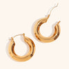Women's Geometric Hollow Earrings In Stainless Steel With A Glossy Electroplated Finish Streamlined Statement Fashion Jewelry