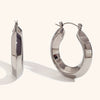 Women's Geometric Hollow Earrings In Stainless Steel With A Glossy Electroplated Finish Streamlined Statement Fashion Jewelry