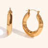 Women's Geometric Hollow Earrings In Stainless Steel With A Glossy Electroplated Finish Streamlined Statement Fashion Jewelry