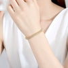 Women's Geometric Hollow Heart Bracelet With Zircon Details Electroplated Copper Simple Fashion Jewelry
