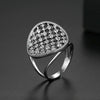 Women's Geometric Hollow Open Ring With Zircon Accent Electroplated Copper Adjustable Fashion Jewelry