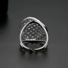 Women's Geometric Hollow Open Ring With Zircon Accent Electroplated Copper Adjustable Fashion Jewelry