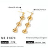Women's Geometric Hollow Round Stainless Steel Earrings With 18K Gold Vacuum Plated Color Block Finish