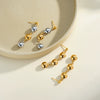 Women's Geometric Hollow Round Stainless Steel Earrings With 18K Gold Vacuum Plated Color Block Finish