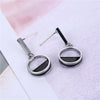 Women's Geometric Hollow Semicircular Zircon Earrings Made Of Environmental Protection Copper