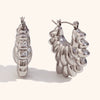 Women's Geometric Hollow Statement Earrings In Stainless Steel Exaggerated Versatile Fashion Jewelry