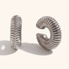 Women's Geometric Hollow Statement Earrings In Stainless Steel Exaggerated Versatile Fashion Jewelry