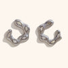 Women's Geometric Hollow Statement Earrings In Stainless Steel Exaggerated Versatile Fashion Jewelry