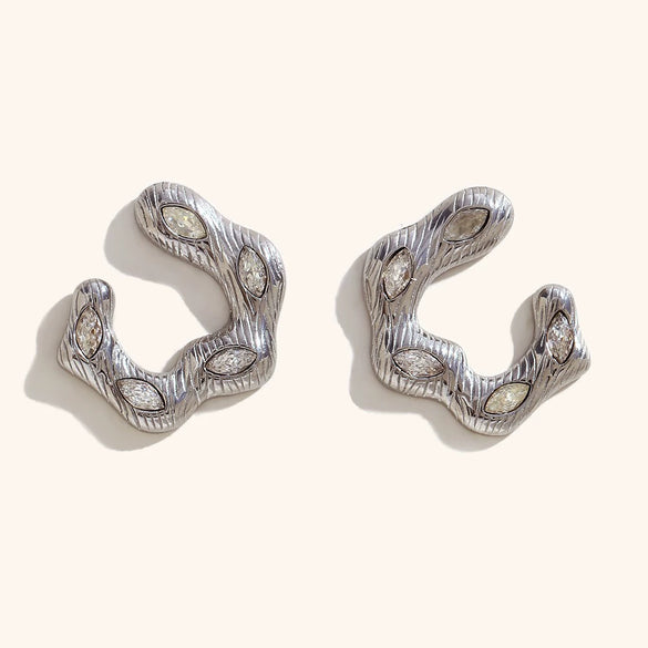 Women's Geometric Hollow Statement Earrings In Stainless Steel Exaggerated Versatile Fashion Jewelry