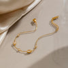 Women's Geometric Horseeye Cubic Zirconia Bracelet In Stainless Steel With Vacuum Electroplated Gold Finish