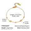 Women's Geometric Horseeye Cubic Zirconia Bracelet In Stainless Steel With Vacuum Electroplated Gold Finish