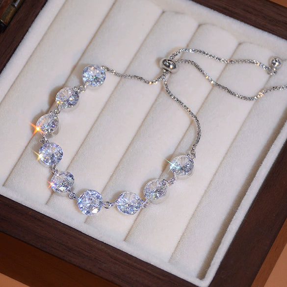 Women's Geometric Imitation Pearl Bracelet With Zircon Accents Electroplated Niche Light Luxury Jewelry