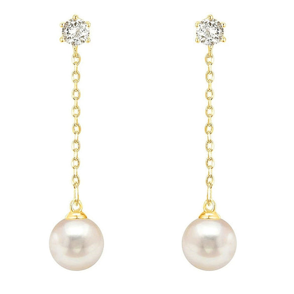 Women's Geometric Imitation Pearl Earrings Copper Jewelry Ladylike Elegant Style