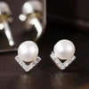 Women's Geometric Imitation Pearl Earrings Copper Jewelry Simple Style