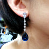 Women's Geometric Inlay Zircon Copper Earrings Light Luxury Style