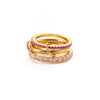 Women's Geometric Interlocking Ring In Gold Tone Stainless Steel With Zircon Accents Round Setting And Plated Finish