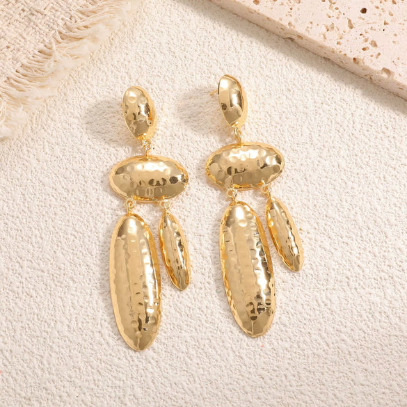 Women's Geometric Iron Earrings With Electroplated Finish And Stainless Steel Ear Needles Fashion Jewelry Wholesale