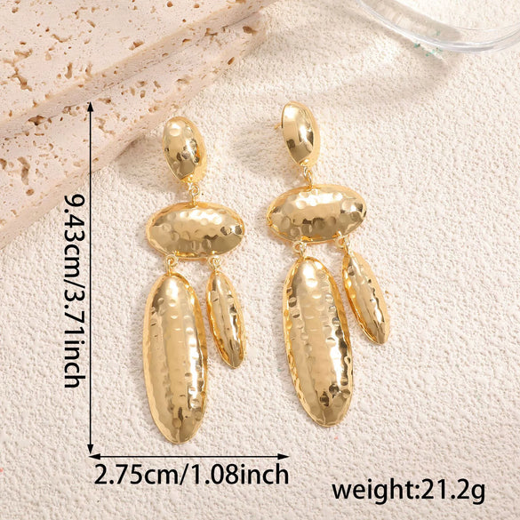 Women's Geometric Iron Earrings With Electroplated Finish And Stainless Steel Ear Needles Fashion Jewelry Wholesale