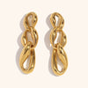 Women's Geometric Irregular Chain Drop Earrings In Stainless Steel With Gold Electroplated Finish Modern Statement Jewelry