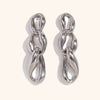 Women's Geometric Irregular Chain Drop Earrings In Stainless Steel With Gold Electroplated Finish Modern Statement Jewelry