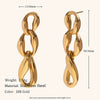 Women's Geometric Irregular Chain Drop Earrings In Stainless Steel With Gold Electroplated Finish Modern Statement Jewelry