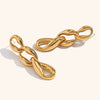 Women's Geometric Irregular Chain Drop Earrings In Stainless Steel With Gold Electroplated Finish Modern Statement Jewelry